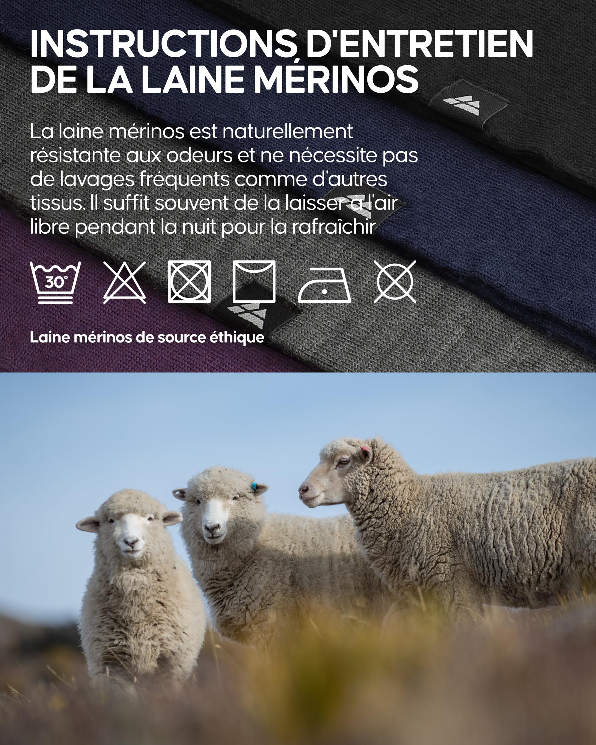 DANISH ENDURANCE Bandeau en Laine Mérinos, Lot de 1 ou 2 | Bandeau en Laine Mérinos, Chaud, Respirant et Résistant aux Odeurs, pour la Randonnée, la Course et le Vélo, Unisexe