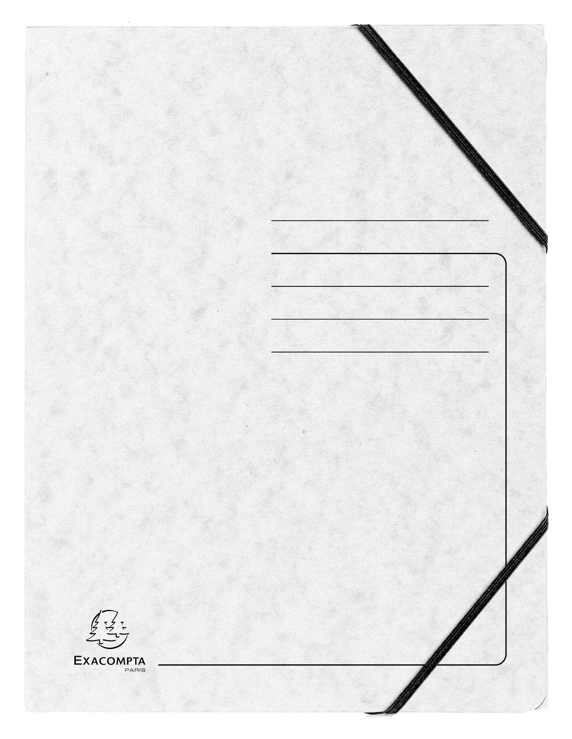Exacompta Elasticated Folders, A4, 355g - White, Pack 5