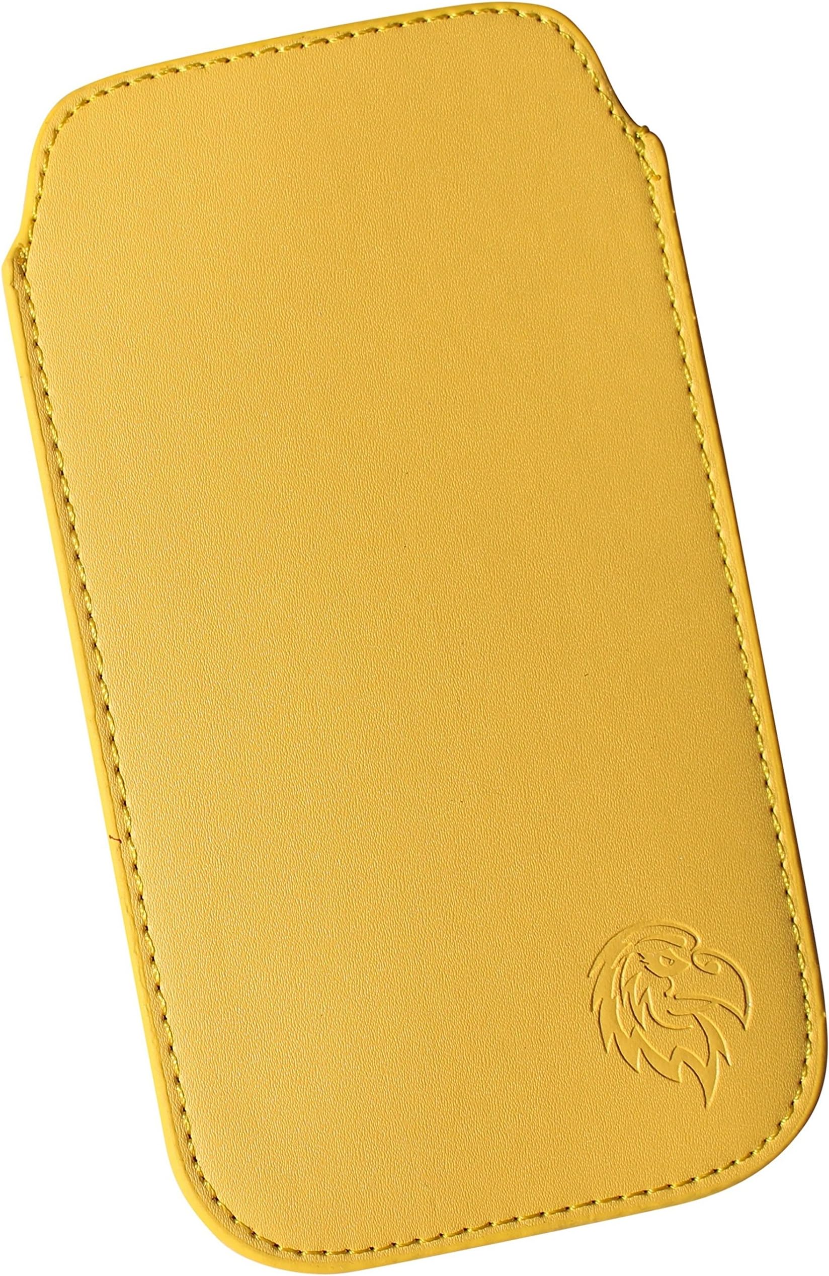 Protective Case for Samsung Galaxy, Pull Tab Case for Sliding Mobile Phones, Many colours, Exclusive Case Stitched with Textile Tape, Thin Case With Eagle Motif, Dealbude24, yellow