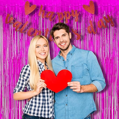 Miniatura 8 de BRAVESHINE Cortinas de flecos de papel de oropel de 3.2 x 8.2 pies, paquete de 2 cortinas de fondo metálico negro dorado para cabina de fotos para