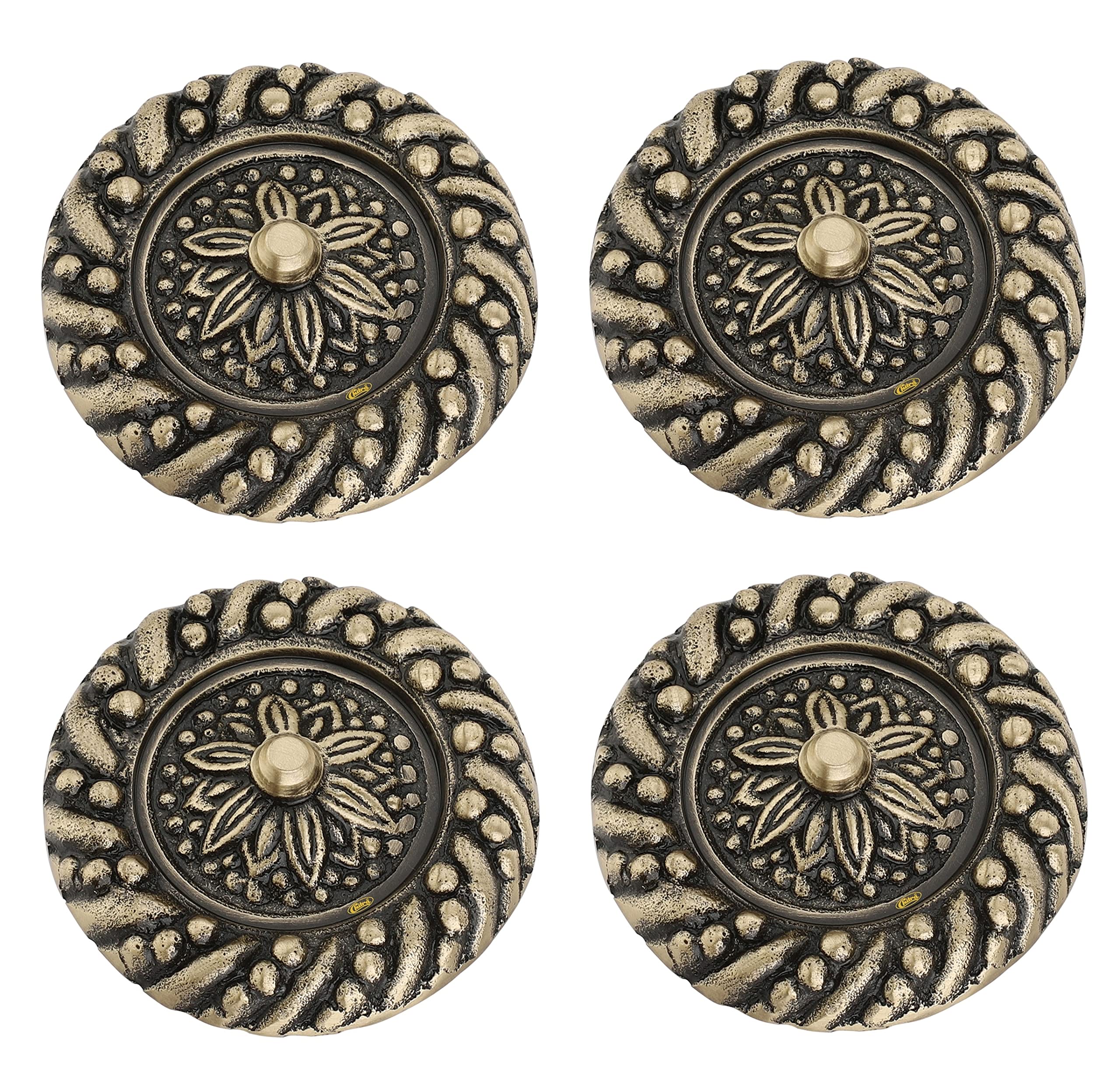 Chitra Brass Decorative Apec Door Dooms for Doors/Pooja Room/Home Decorative Pack of 4 (Antique Brass, 50 MM) Pull Handle