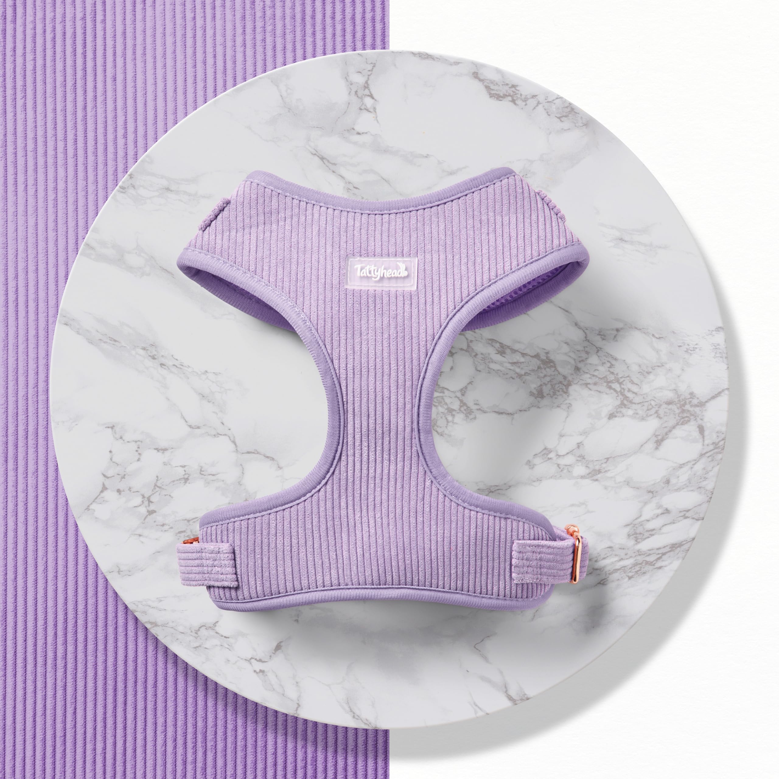 Tatty Head Dog Harness For Small and Medium Dogs Puppy Walking or Car Adjustable Dog Vest Harness with Soft Padded Material (Lilac/Gold, M)