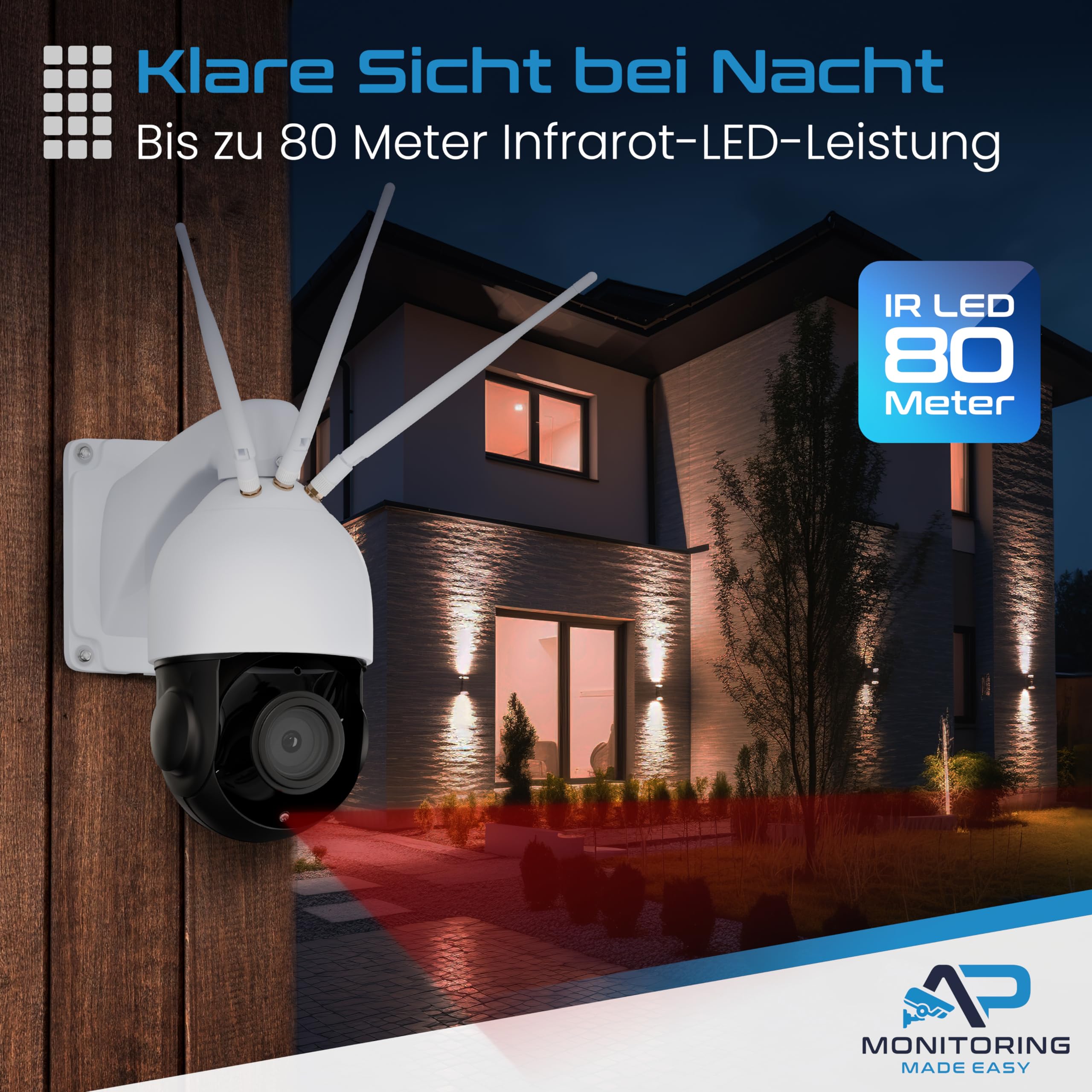 AP 22x Zoom Überwachungskamera mit SIM Karte P5066-22 - Aussen Kamera zur Überwachung ohne WLAN, Outdoor Camera außen kabellos, Sicherheitskamera - Außenkamera IP66 mit Infrarot & Nachtsichtfunktion
