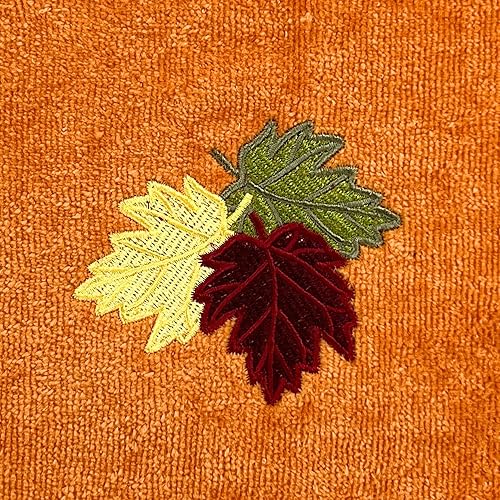 Miniatura 7 de Serafina Home Decor Farmhouse - Toallas de mano de otoño toallas de algodón óxido de terracota con hojas de otoño de color verde burdeos y amarillo,