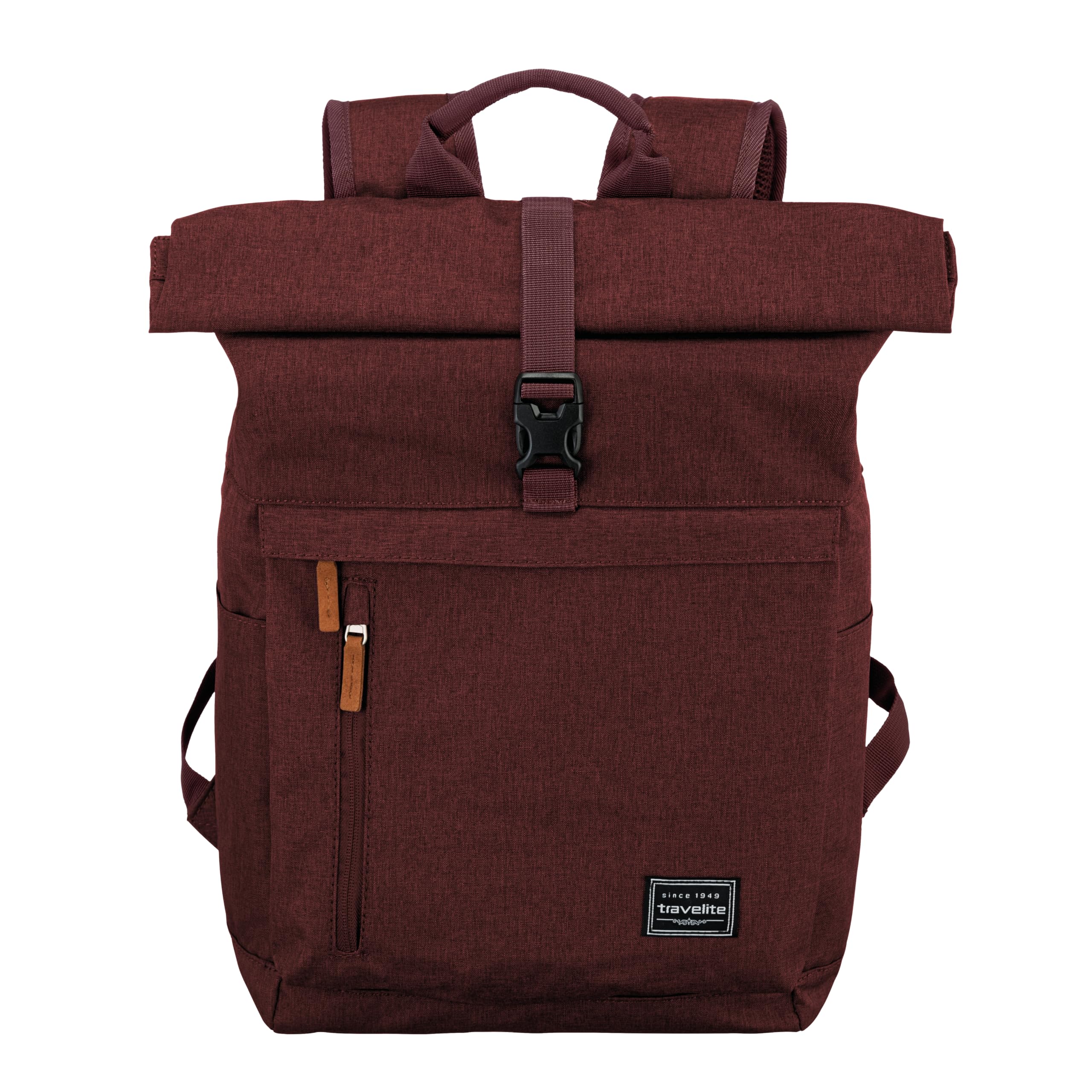 Travelite Handgepäck Rucksack, Laptop Rucksack 15,6 Zoll, BASICS, Reiserucksack Rolltop Funktion, 60 cm, 35 Liter