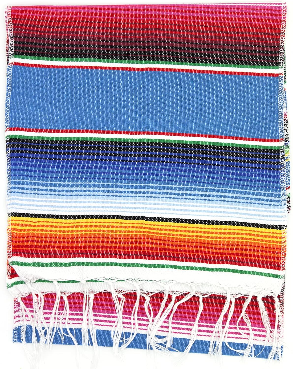 Mexican Table Runner 2 Pack Serape Runners for Mexican Party Wedding Decorations, Mexican Serape Table Runner 14 x 84 Inches (Blue)