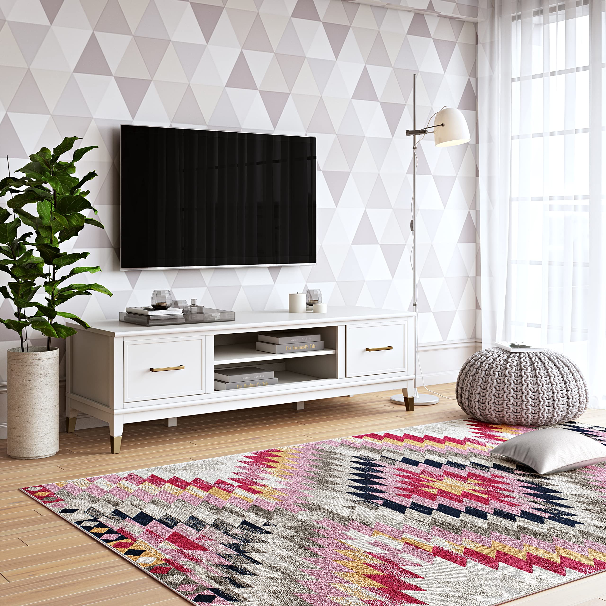 DHP Westerleigh TV Stand 65 Inch, White