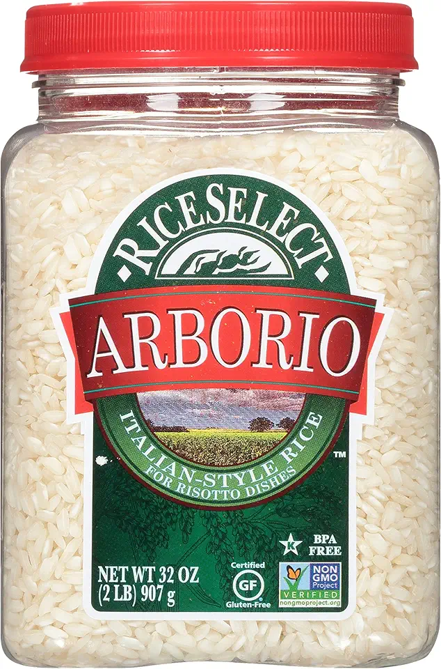 RiceSelect Arborio Rice for Italian Risotto, Premium Gluten-Free Rice, Non-GMO, 32-Ounce Jar, (Pack of 1)