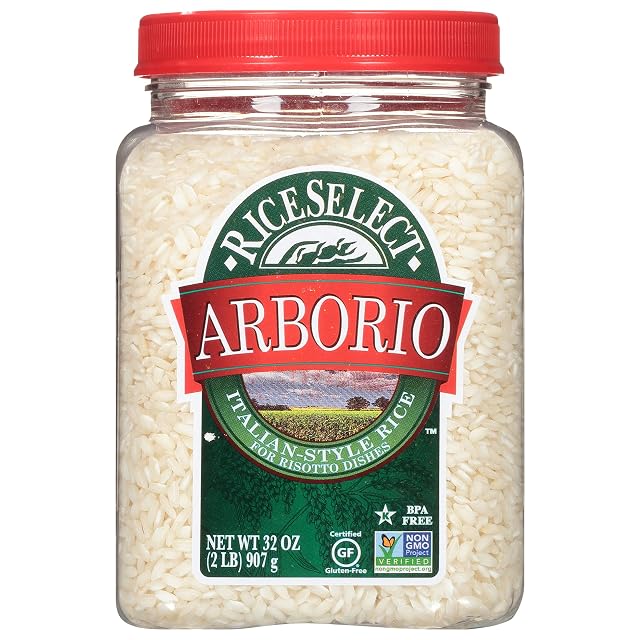 RiceSelect Arborio Rice for Italian Risotto Premium Gluten-Free Rice Non-GMO 32-Ounce Jar Pack of 1