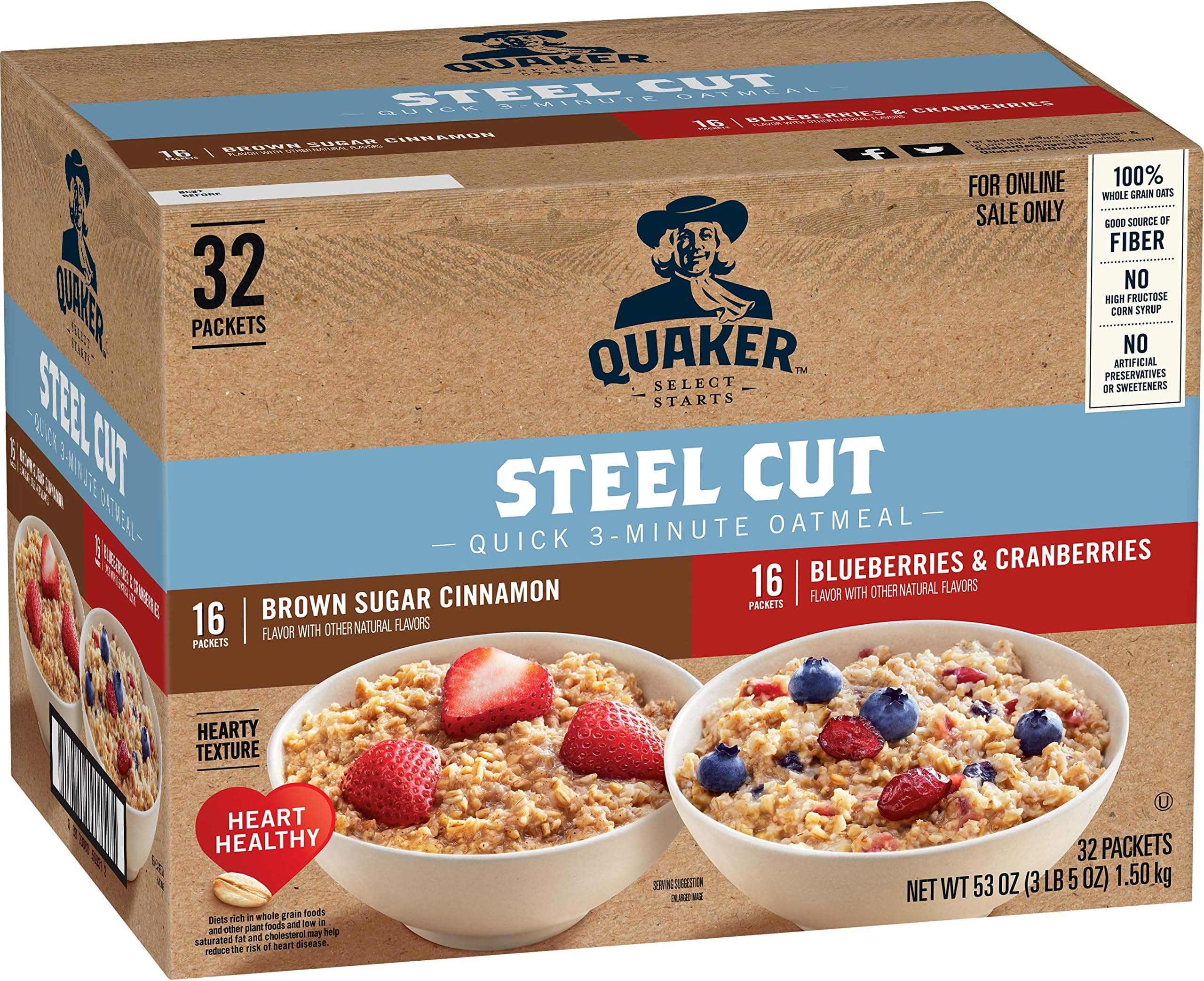 Quaker 3 Minute Oatmeal Variety Individual
