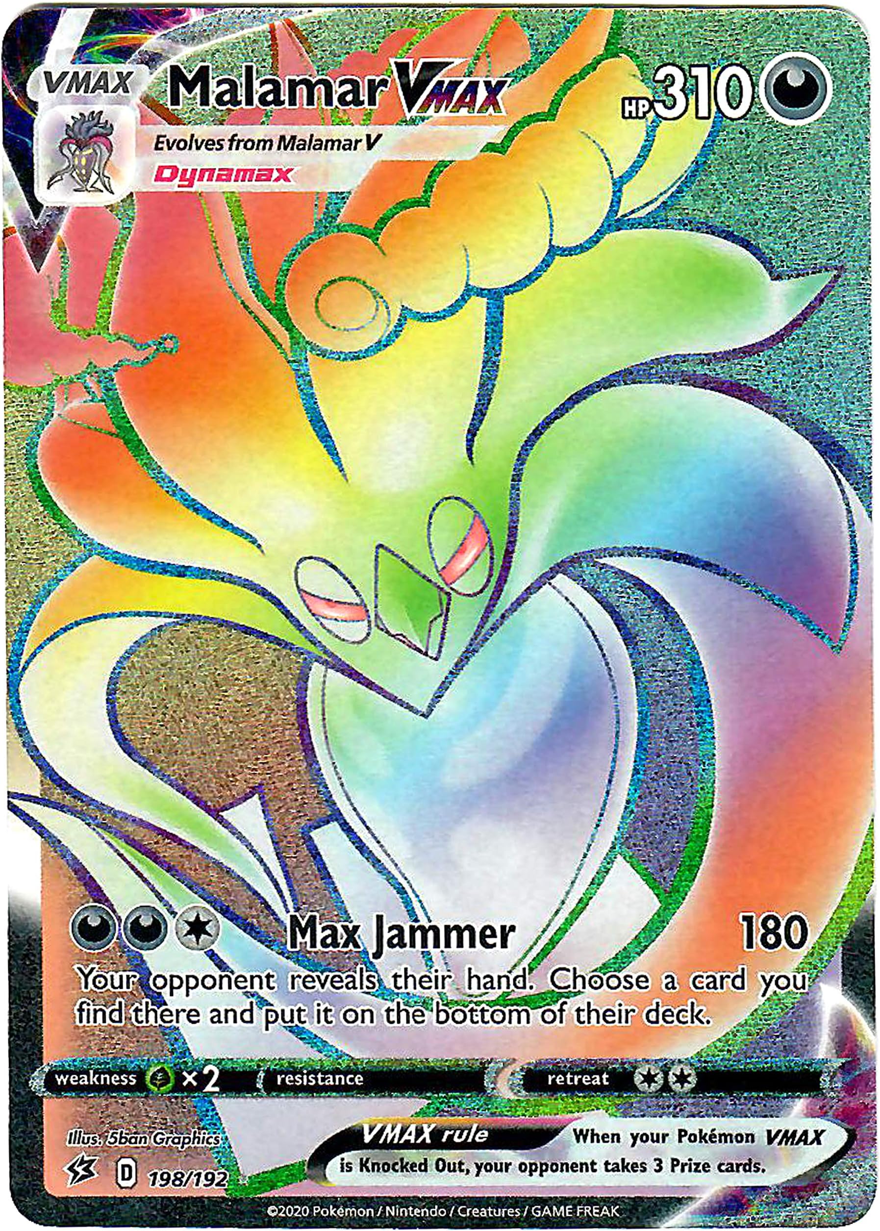 Malamar Vmax 198/192 - Secret Rare - Pokemon Sword and Shield Rebel Clash
