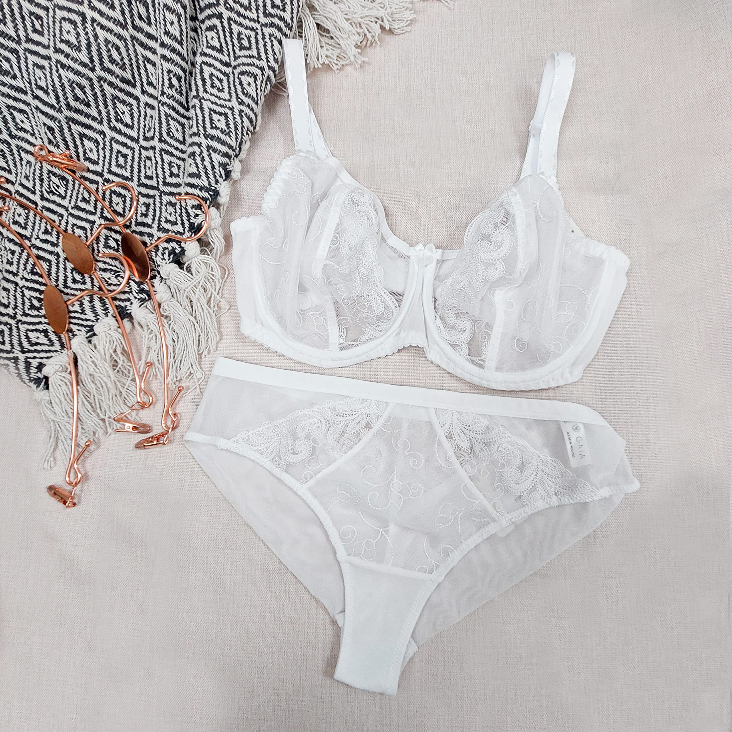 Gaia Reggiseno Non Imbottito Elegante con Ricami 1026 ADA