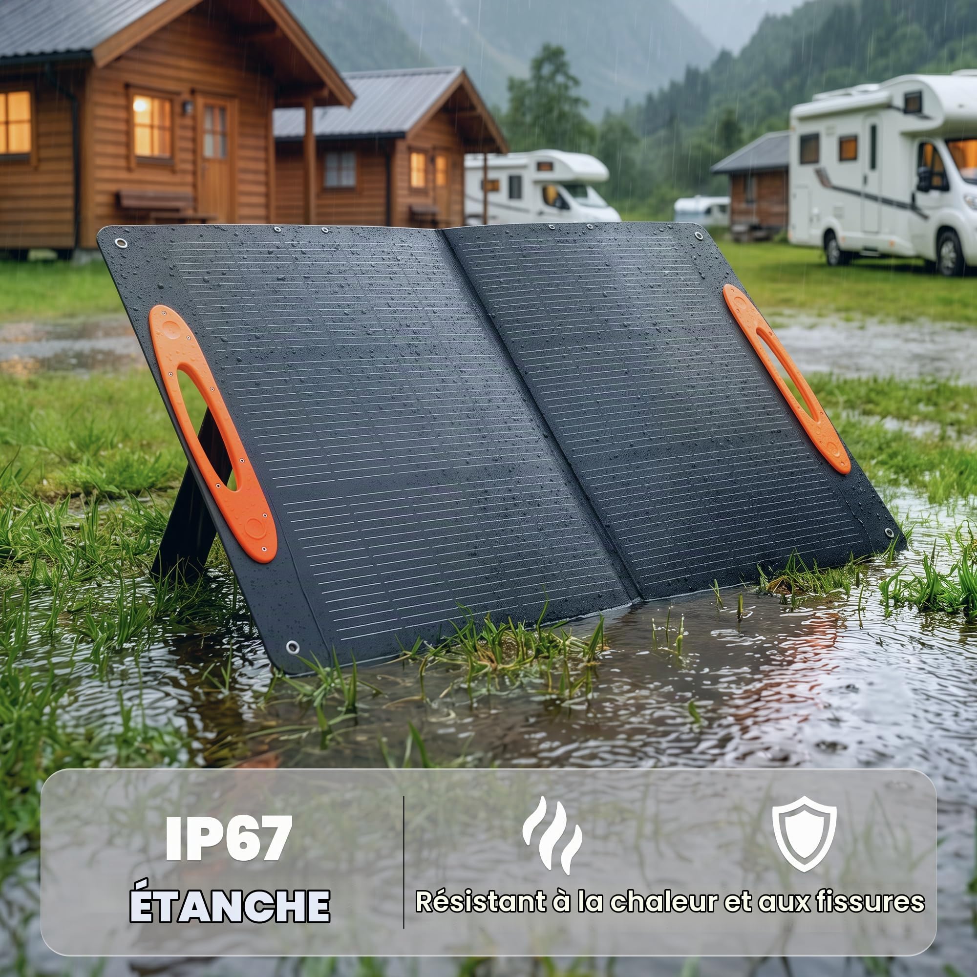 HOMCOM Panneau Solaire Pliable 100W USB-A & USB-C