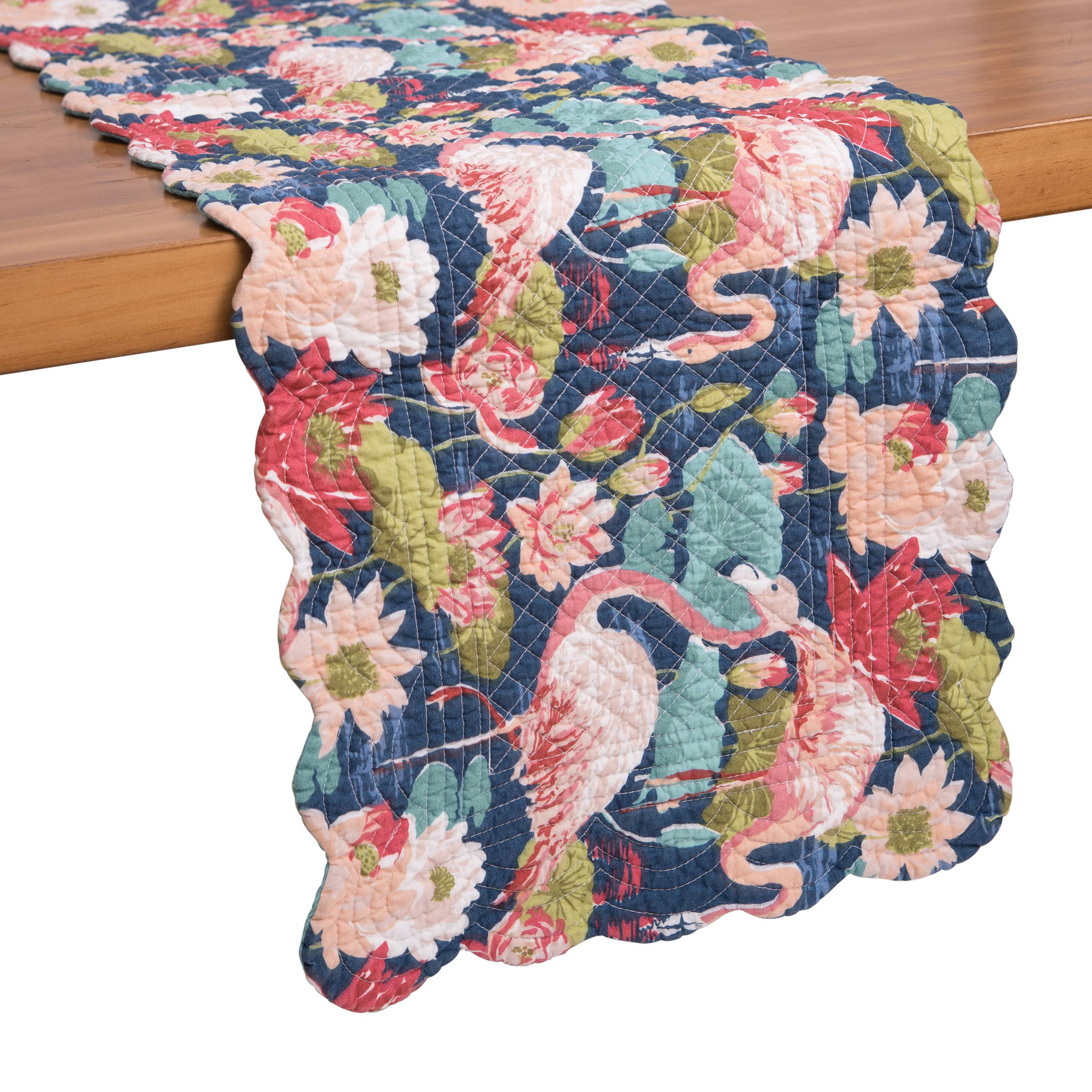 C&F Home Flamingo Lagoon - Camino de mesa (35,5 x 129,5 cm), color azul