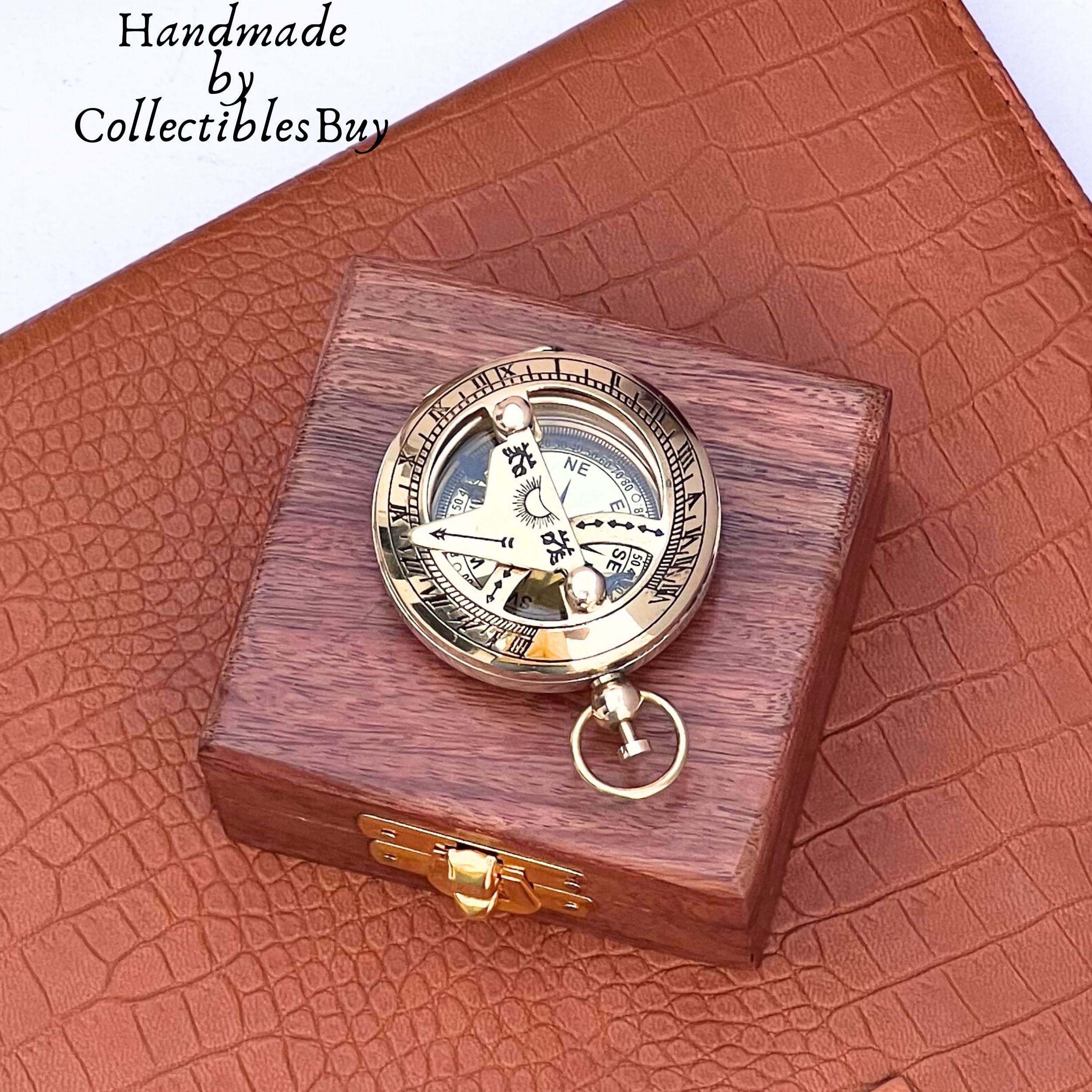 Suunto Compass Antique Brass Nautical Compass - Pocket-Sized With Wooden Gift Box For Hikers & Sailors Compass Geometry Tool Suunto Compass Antique Brass Nautical Compass - Pocket-Sized With Wooden Gift Box For Hikers & Sailors Compass Geometry Tool