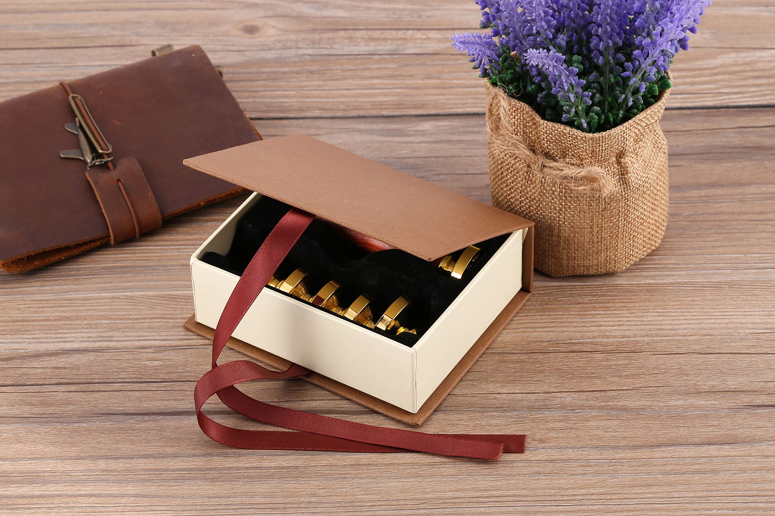 Yoption Juego de 6 sellos de cera, kit de sellos de sirena de cristal oceánico | Mango de madera con cabeza de latón para invitaciones de boda, sellos de sobre, papel de regalo, tarjeta de Navidad