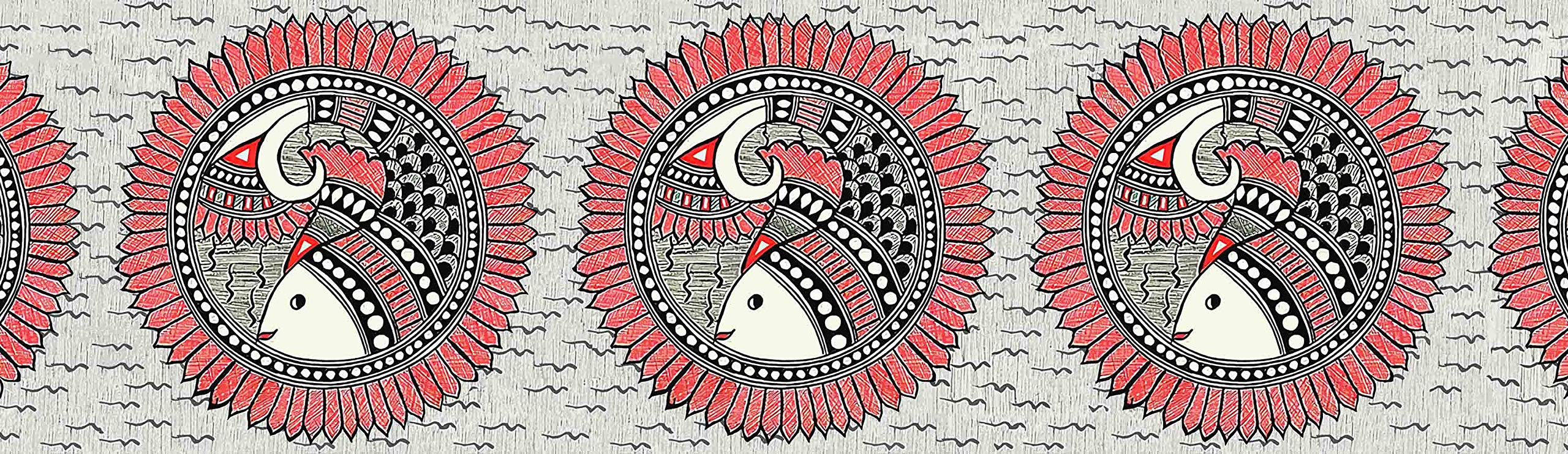 WallDesign Wall Border Sticker - Artistic Fish Grey Ethnic - 3 inch by 10 ft - for Bathroom, Kitchen, Door, Floor Decoration - Glossy Laminated Waterproof PVC Roll (B08P35V55J) Amazon Price History, Amazon Price Tracker
