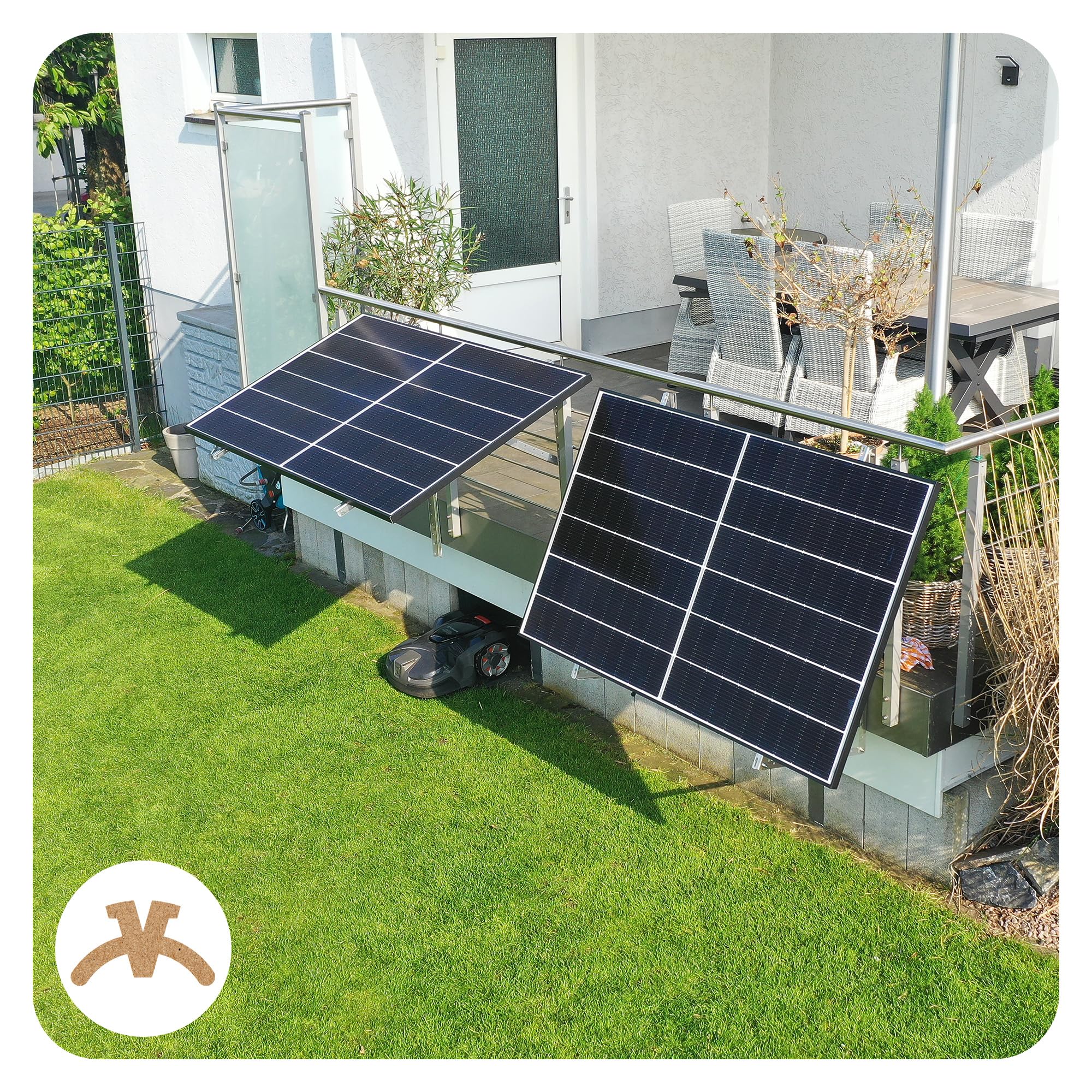 4x Solarmodul Halterung - 0% MwSt│ Halterung für Solarmodule bis zu 114.5 cm │ Robuste Solarpanel Halterung │ Einstellbarer Neigungswinkel 0° - 90° │ Flachdach, Balkonkraftwerk, Wand etc.