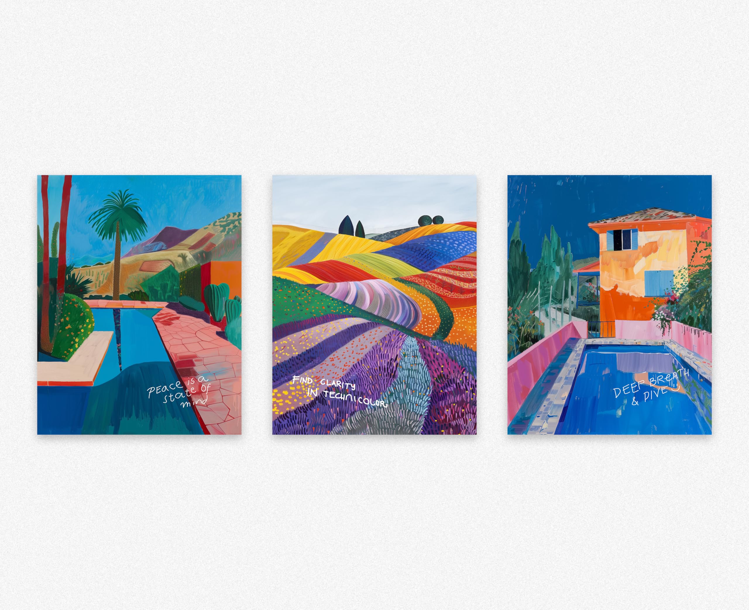 Affiches décoratives technicolor moderne et paysage de villa méditerranéenne 30x40 - 7