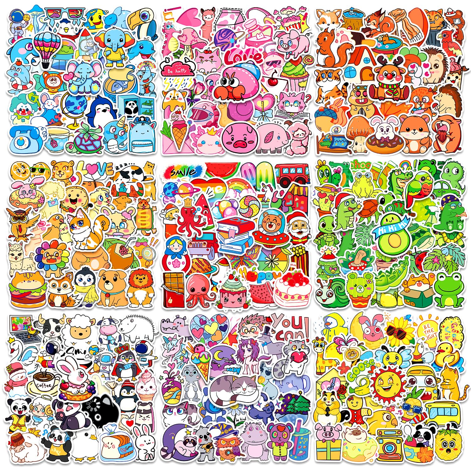 LIFEBE 600Pcs Mini Stickers Pack, Mixed Small Stickers Sheets, Bulk Stickers for Girl Boy Birthday Gift, Scrapbooking, Teachers, Including Animals, Stars, Numbers, ABC Letters, Hearts and More