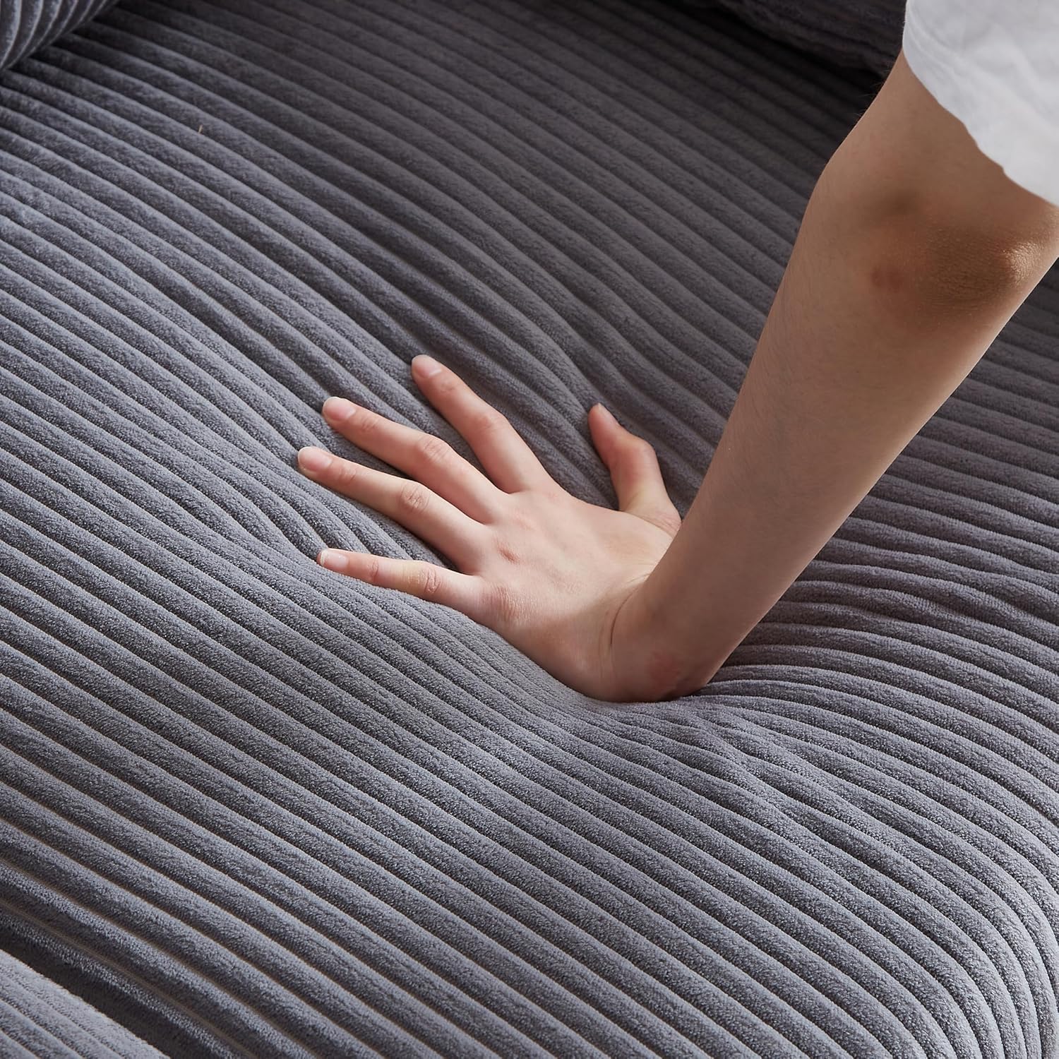 Eafurn 3 in 1 Convertible Pull Out Sleeper Sofa Couch Bed Queen Size, Corduroy Pullout Lounge Loveseat RV Sofa&Couches Sofabed with Soft Pillows Armrest,Side Pockers for Living Room Apartment