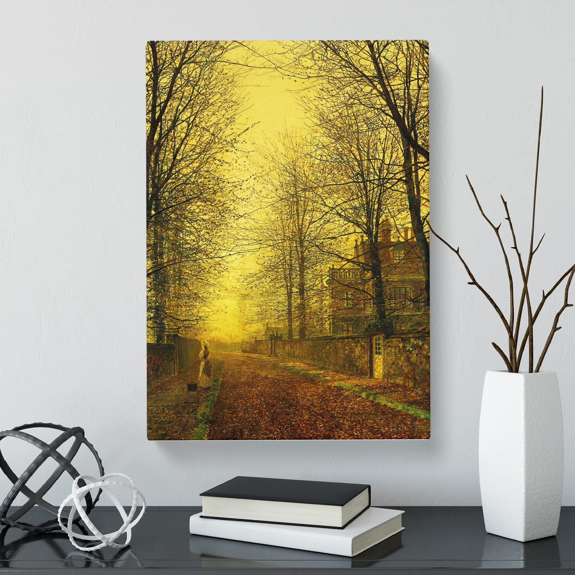 Autumns Golden Glow By John Atkinson Grimshaw Canvas Print, Mixed, 25L x 50W cm - Image 3