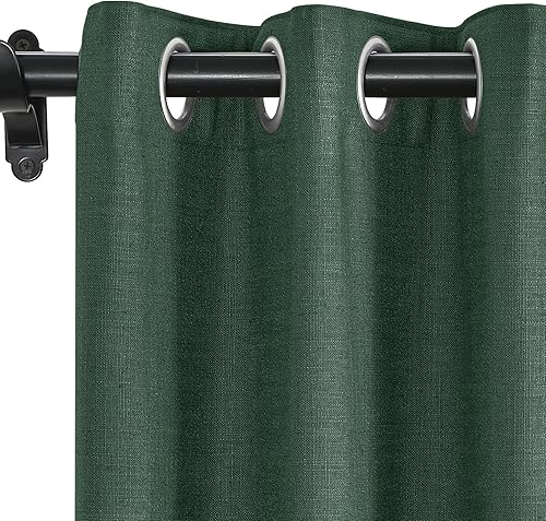 Miniatura 12 de Fcosie Cortinas 100% opacas de 84 pulgadas de largo, cortinas texturizadas de lino con aislamiento térmico, panel de cortina con ojales en la parte