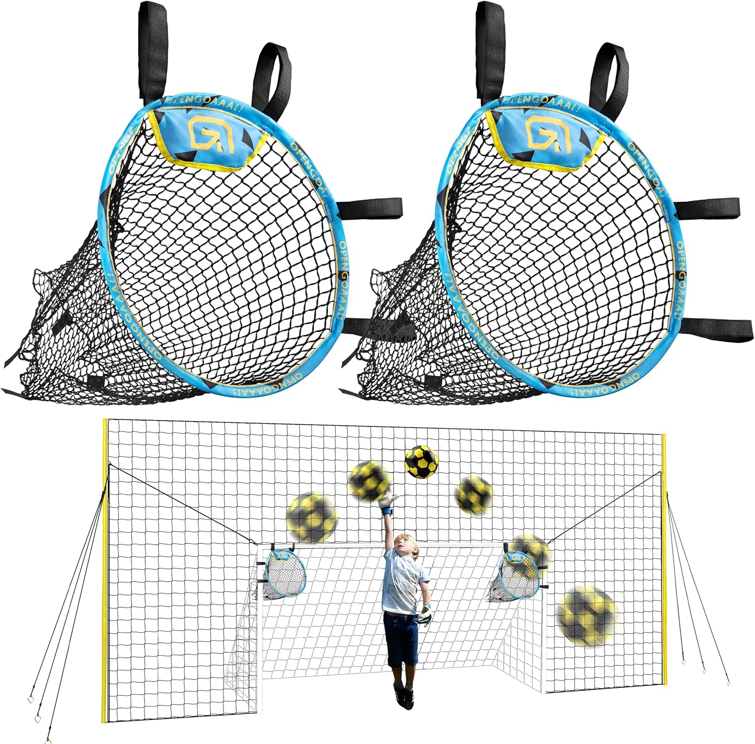 Open Goaaal 3-in-1 Soccer Training Rebounder - Soccer Goal for Volley, Passing, Training - Outdoor Sports, Backyard Games