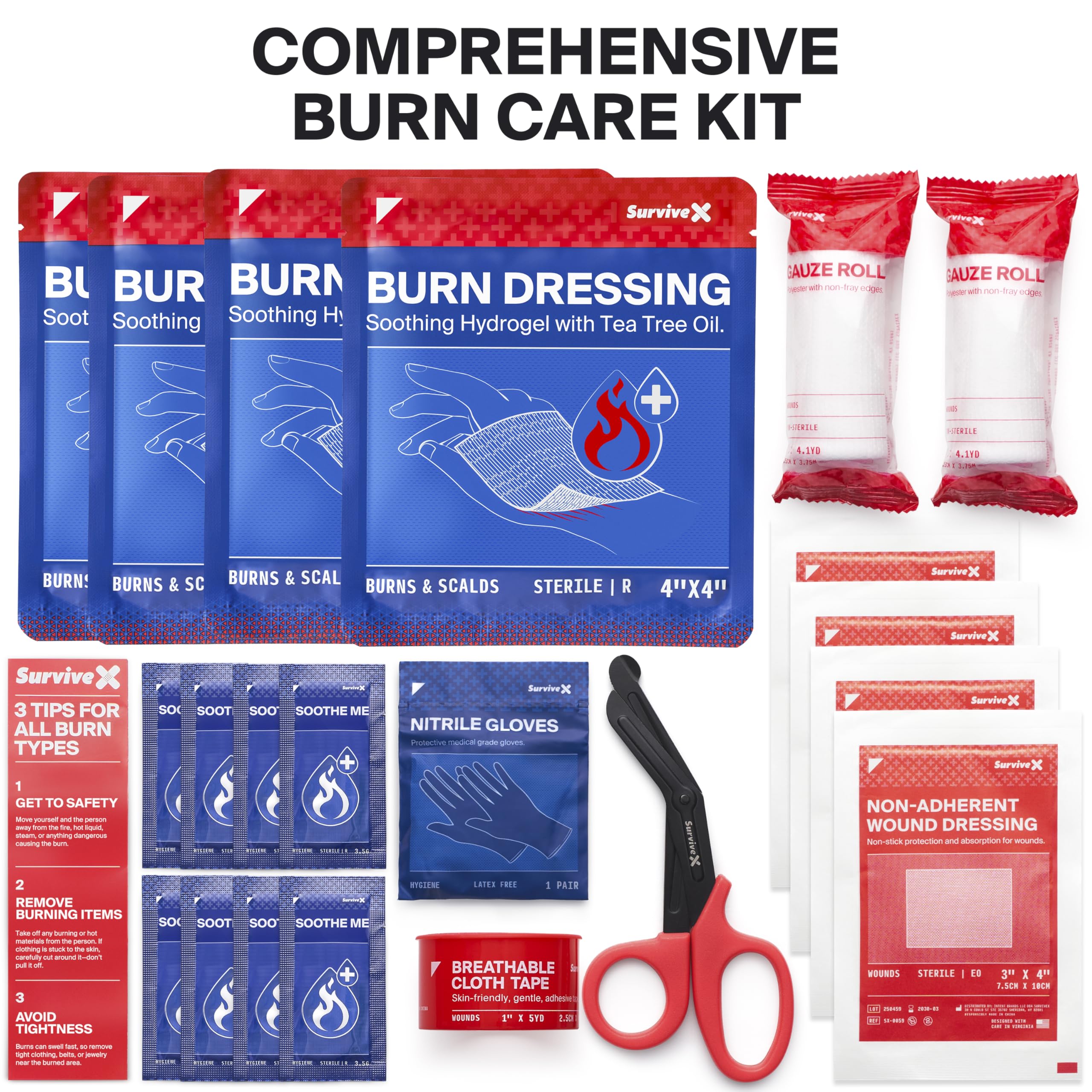 Amazon.com: SurviveX Burn Dressing Kit with Tea Tree Oil