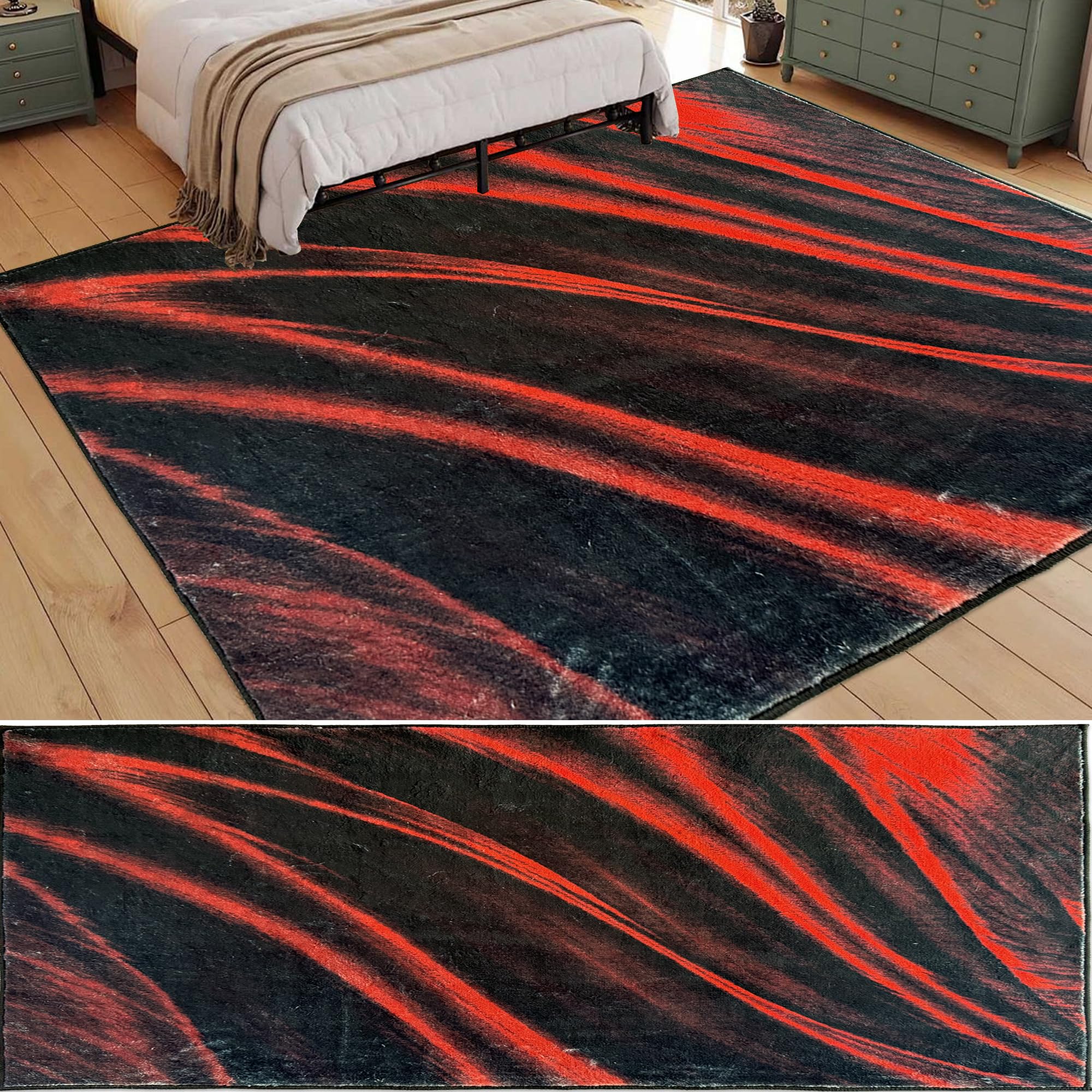 Tapis de salon lavable et doux pour chambre adulte 100 x 120 cm