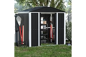 4x6 METAL OUTDOOR SHED | SLIDING DOOR TOOL STORAGE