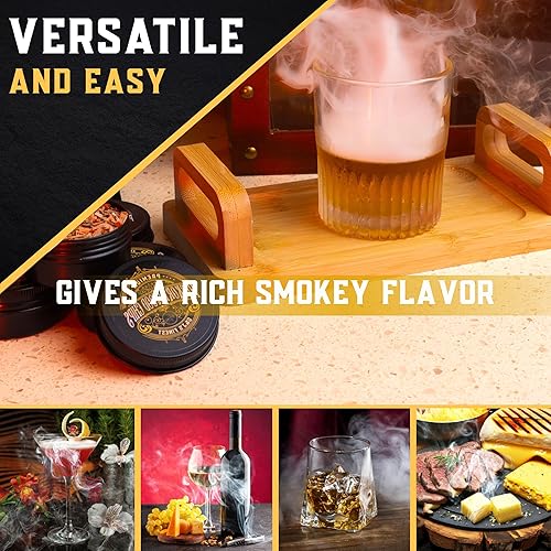 Miniatura 7 de 12 virutas de madera para ahumador de cócteles/pistola ahumadora | Virutas de madera para ahumar whisky/bourbon/Old Fashioned | Cerezo, manzana,