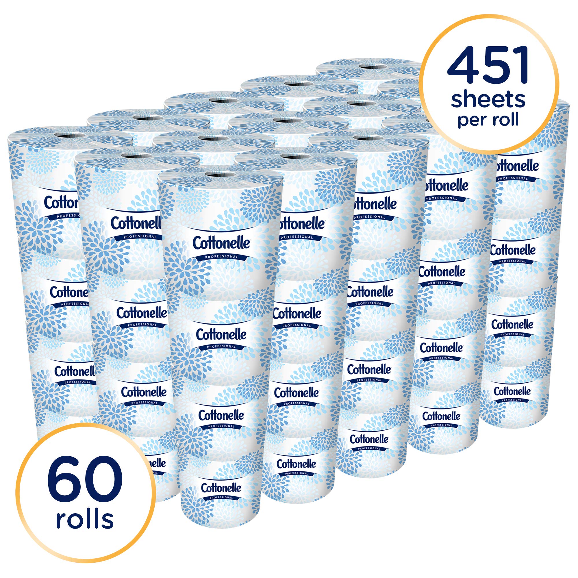 Cottonelle Professional Bulk Toilet Paper for Business (17713), Standard Toilet Paper Rolls, 2-Ply, White, 60 Rolls/Case, 451 Sheets/Roll