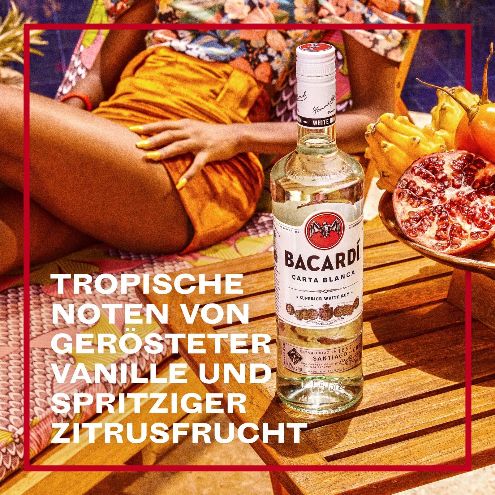 BACARDI Carta Blanca Superior White Rum - 70 cl/700 ml, 37,5 Vol-% - Legendärer Weißer Karibik-Rum, Perfekt zum Mixen und für Cocktails