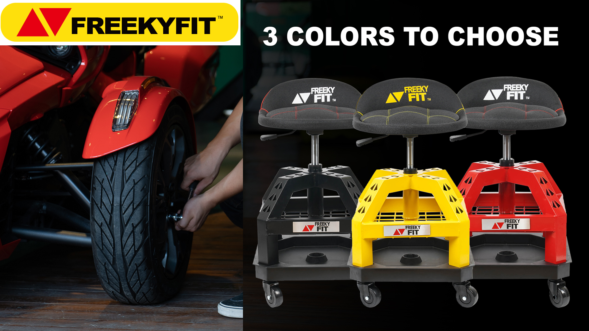 Amazon.com: FreekyFit Rolling Shop Stool for Garage with Casters