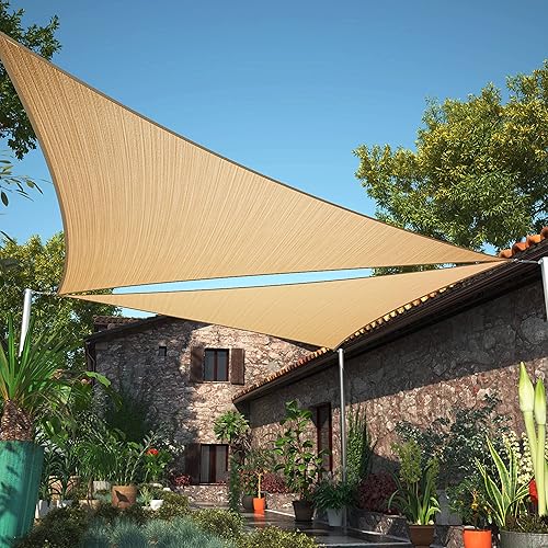 ShadeMart Toldo parasol tipo vela SMSLT de 24 x 24 x 24 x 24 pies, pantalla de tela, permeable al aire libre al agua y resistente a los rayos UV,
