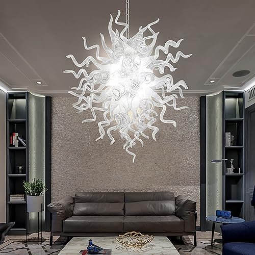 Miniatura 10 de Longree Candelabros de lujo modernos de cristal soplado a mano lámpara de techo colgante para dormitorio sala de estar comedor