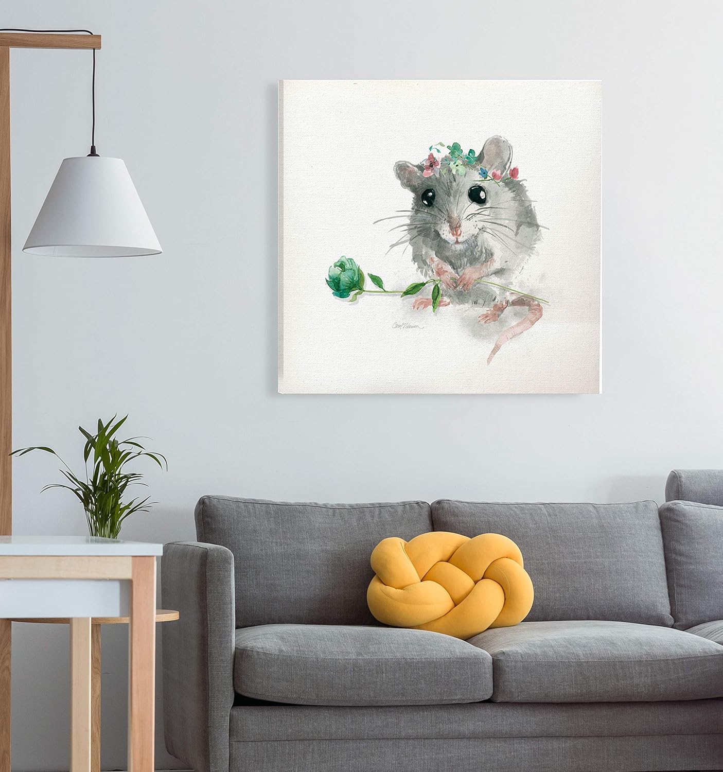 Renditions Gallery Garden Critter Mouse Animal Decor for Nursery, Kid Room, Playroom, Wall Art, 16X16