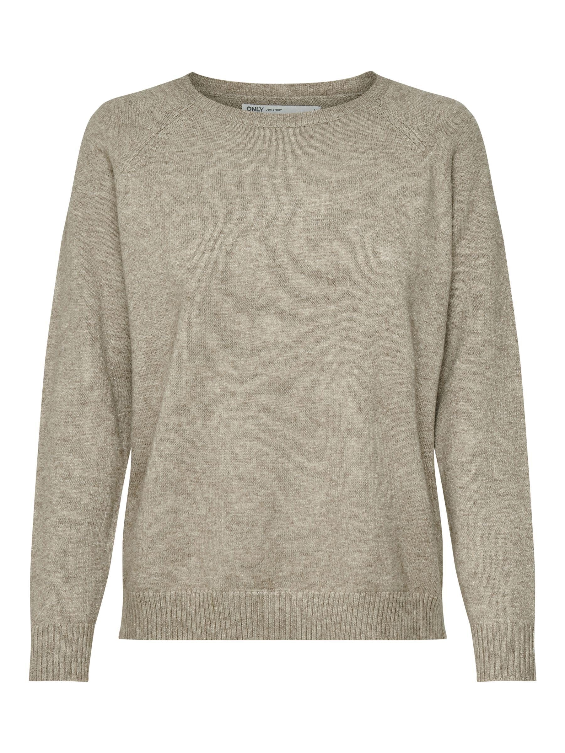 ONLY Women's ONLRICA Life L/S Pullover KNT NOOS Sweater, Beige/Detail:W. Melange, L
