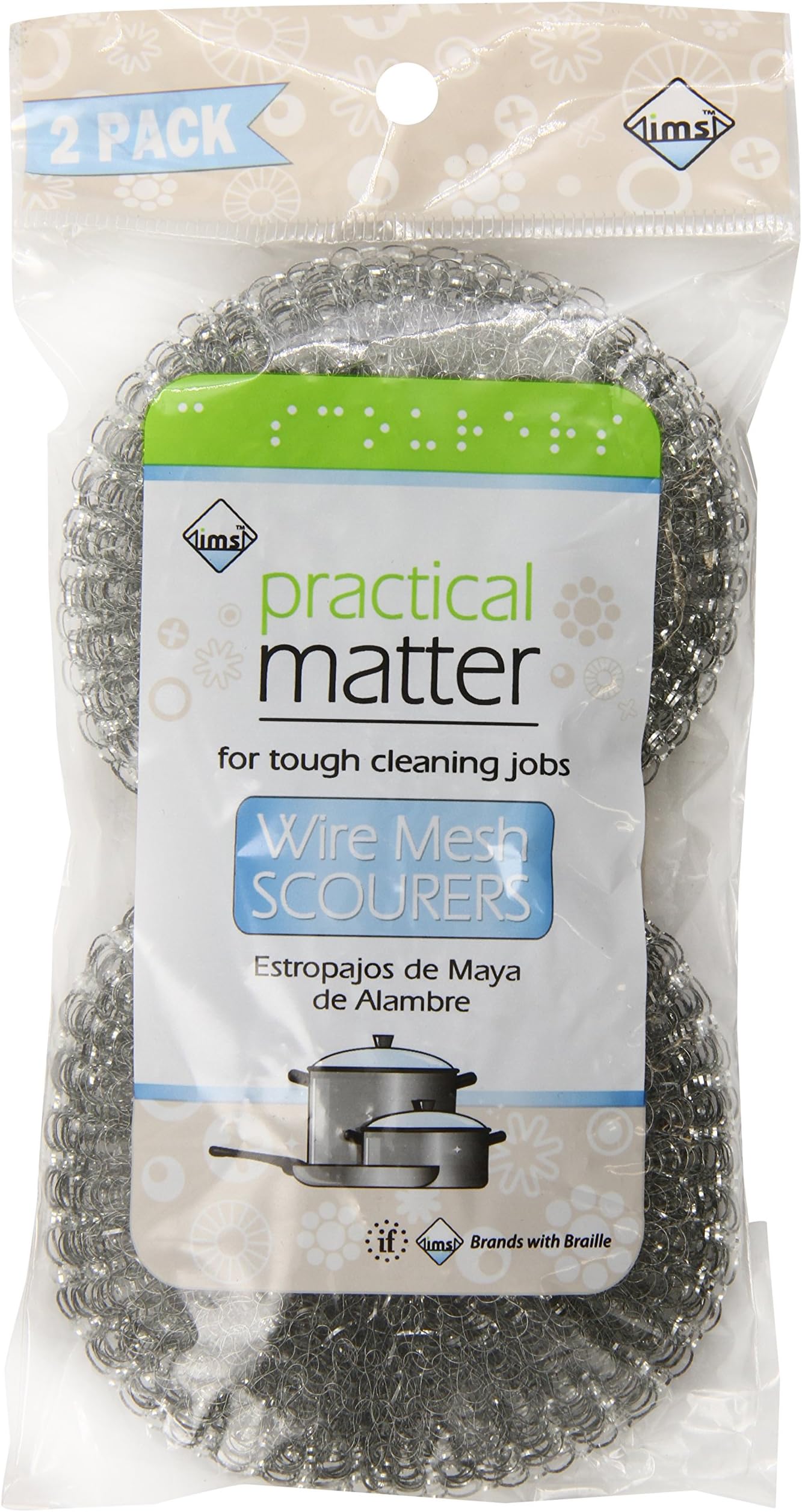 Cleanlogic Wire Mesh Scourers, 2 Count