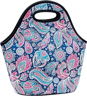 Neoprene Lunch Bags Thermal Insulated Lunch Tote Bag Reusable Washable Neoprene Picnic Bag for Women Men