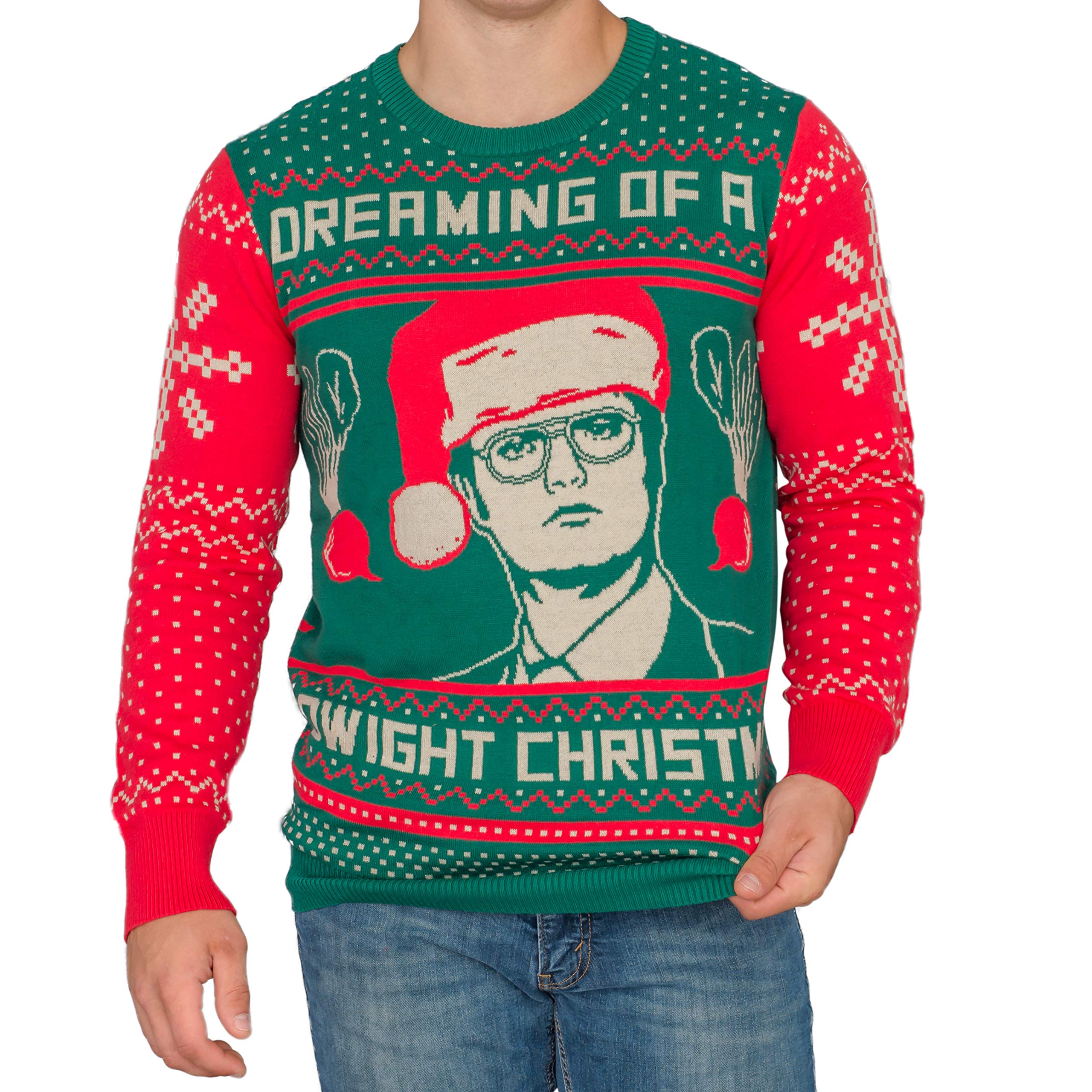 Ripple Junction The Office Dwight Schrute Christmas Beets Christmas Jumper (Medium) Green