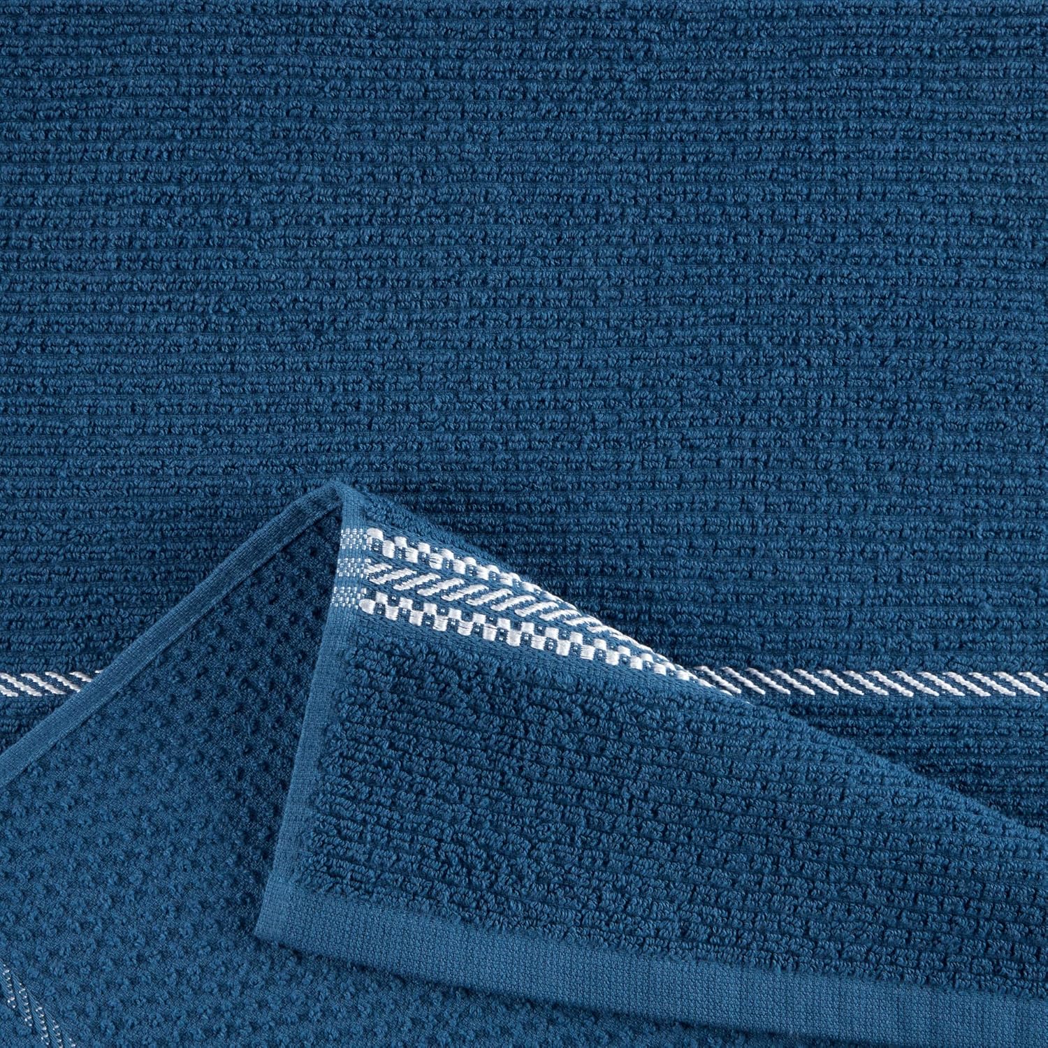 Martha Stewart Modern Waffle Kitchen Towel Set 6-Pack, Navy Blue, 16"x28" - Image 5