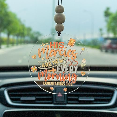 Miniatura 42 de Talataca Adorno plano 2D para automóvil Probably Late for Something y cuentas de madera, cita divertida con cuentas de accesorios para espejo