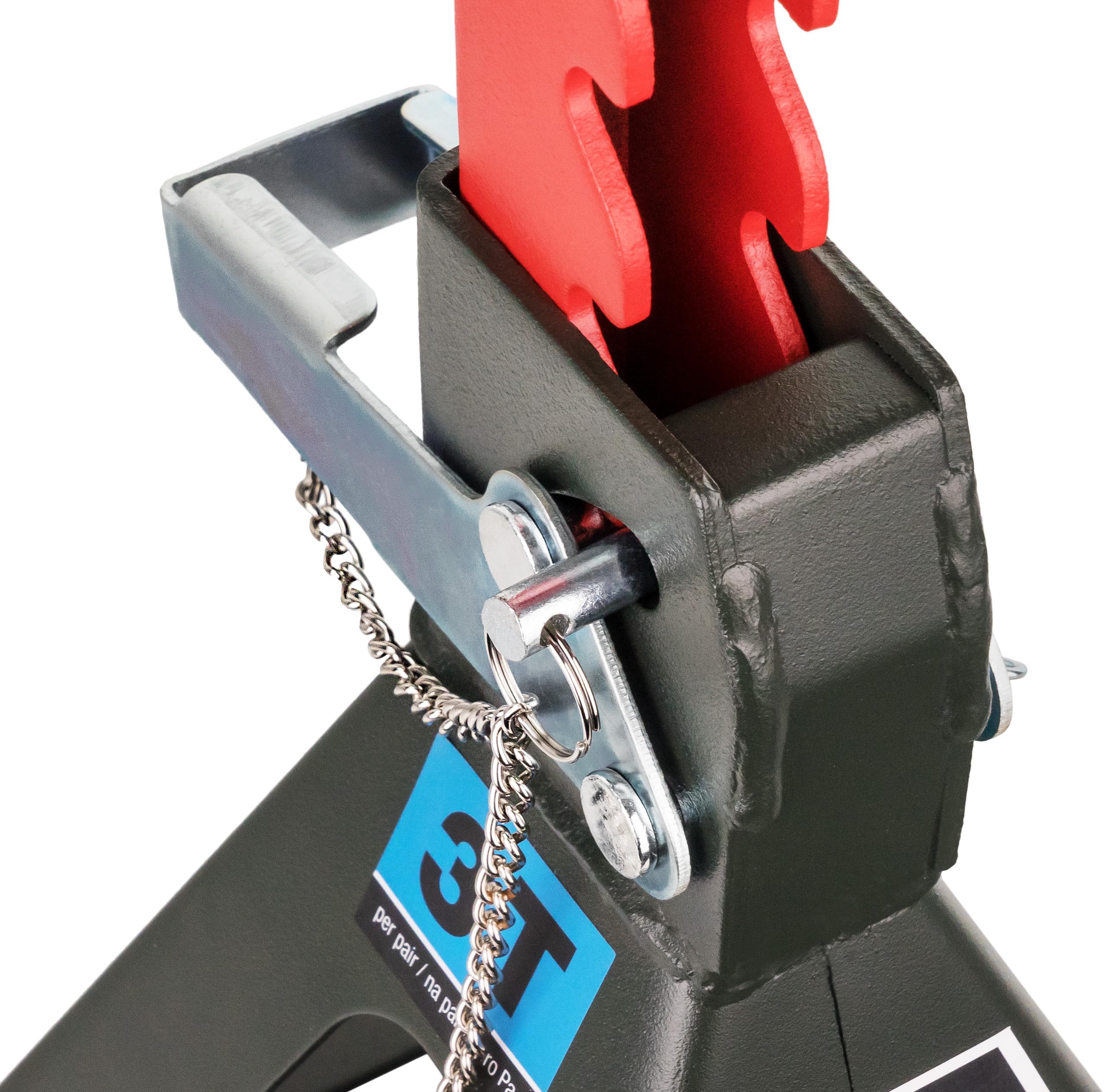 4X Caballetes de apoyo 3T con pinza de seguridad - 4 piezas de gato elevador de pie - Altura ajustable de 275-430 mm - con soporte de goma y doble bloqueo para coches y vehículos