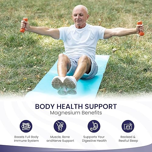 Miniatura 7 de 365 Health Glicinato de magnesio 500 mg por tableta  120 tabletas vegetarianas  B6 añadido para una máxima absorción  Apoya la salud muscular,