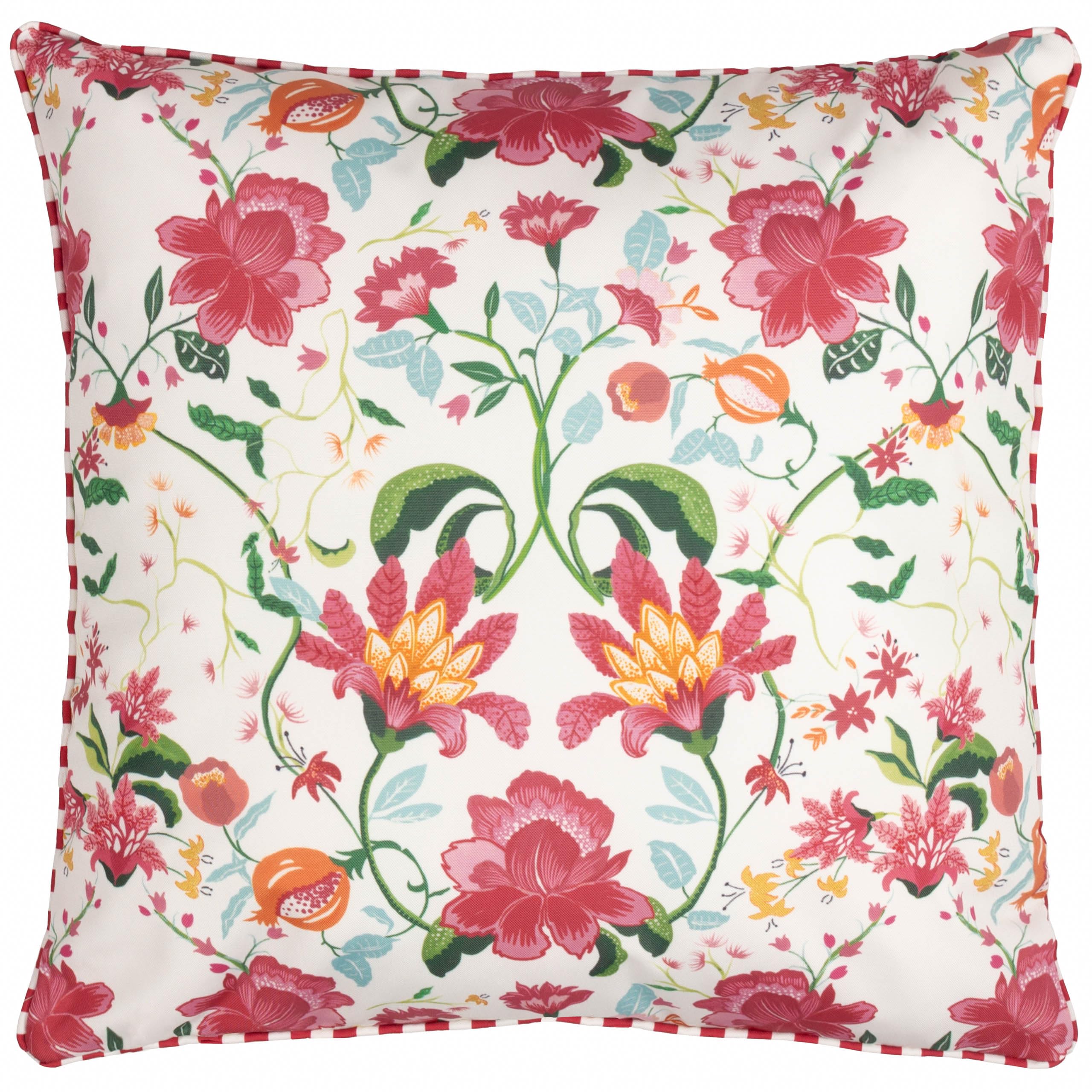 Wylder Nature Claudia Floral Candy Red Outdoor Cushion Cover from B&Q