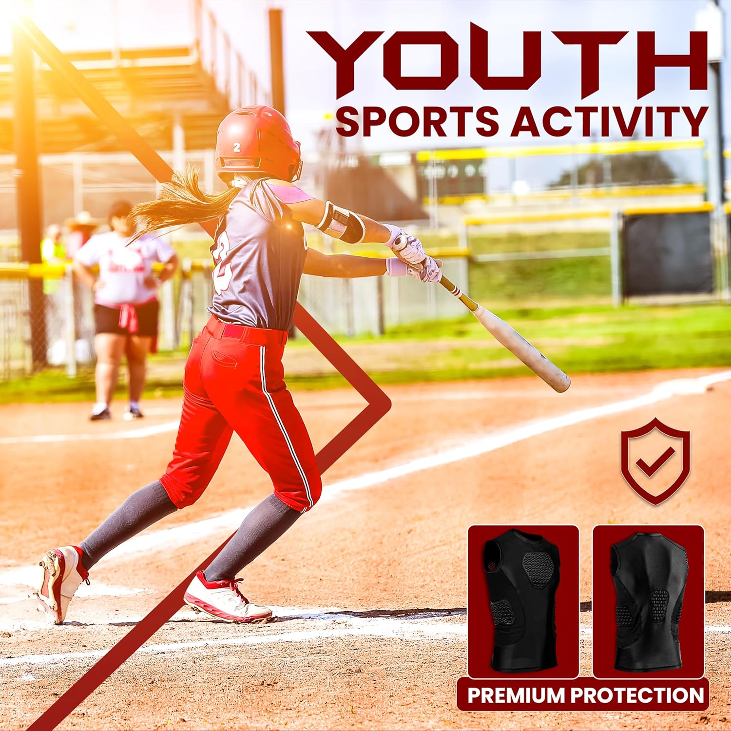 Compression Rib & Chest Protector for Heart, Chest, Sides and Back Protection- Padded Shirt Rib Heart Sternum Guard for Paintball, Baseball, Softball, Football, Lacrosse and Goalies Catchers - Image 6