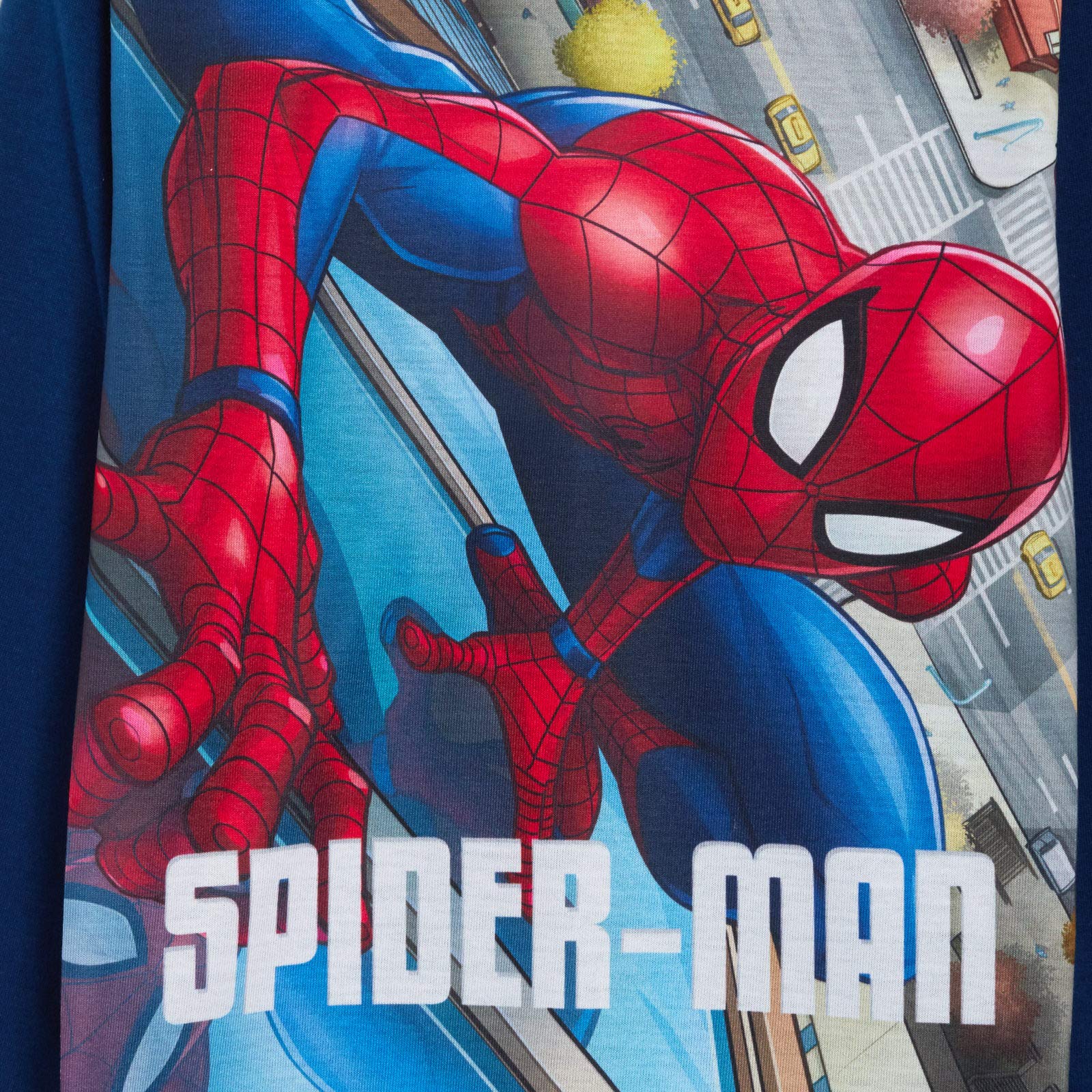 MARVEL Chłopięcy Spiderman piżama dzieci Avengers zestaw piżam na całej długości T-shirt + mankiety spodnie wypoczynkowe