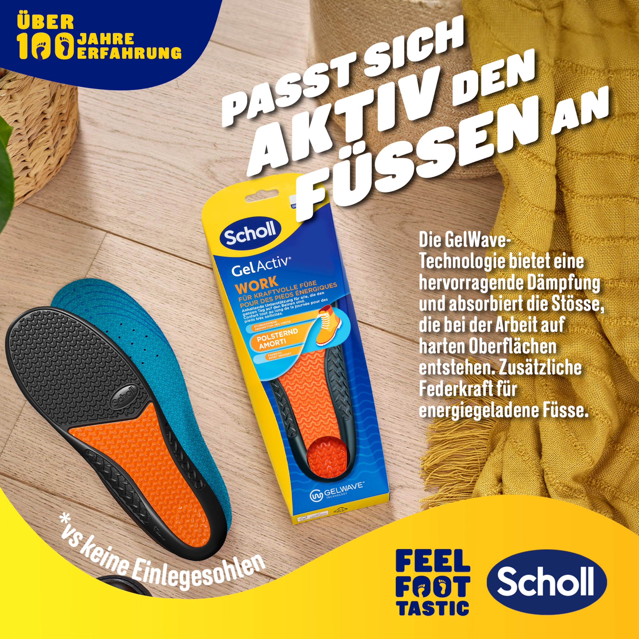 Scholl Gel Activ Work wkładki dla mężczyzn, rozmiar 40-43